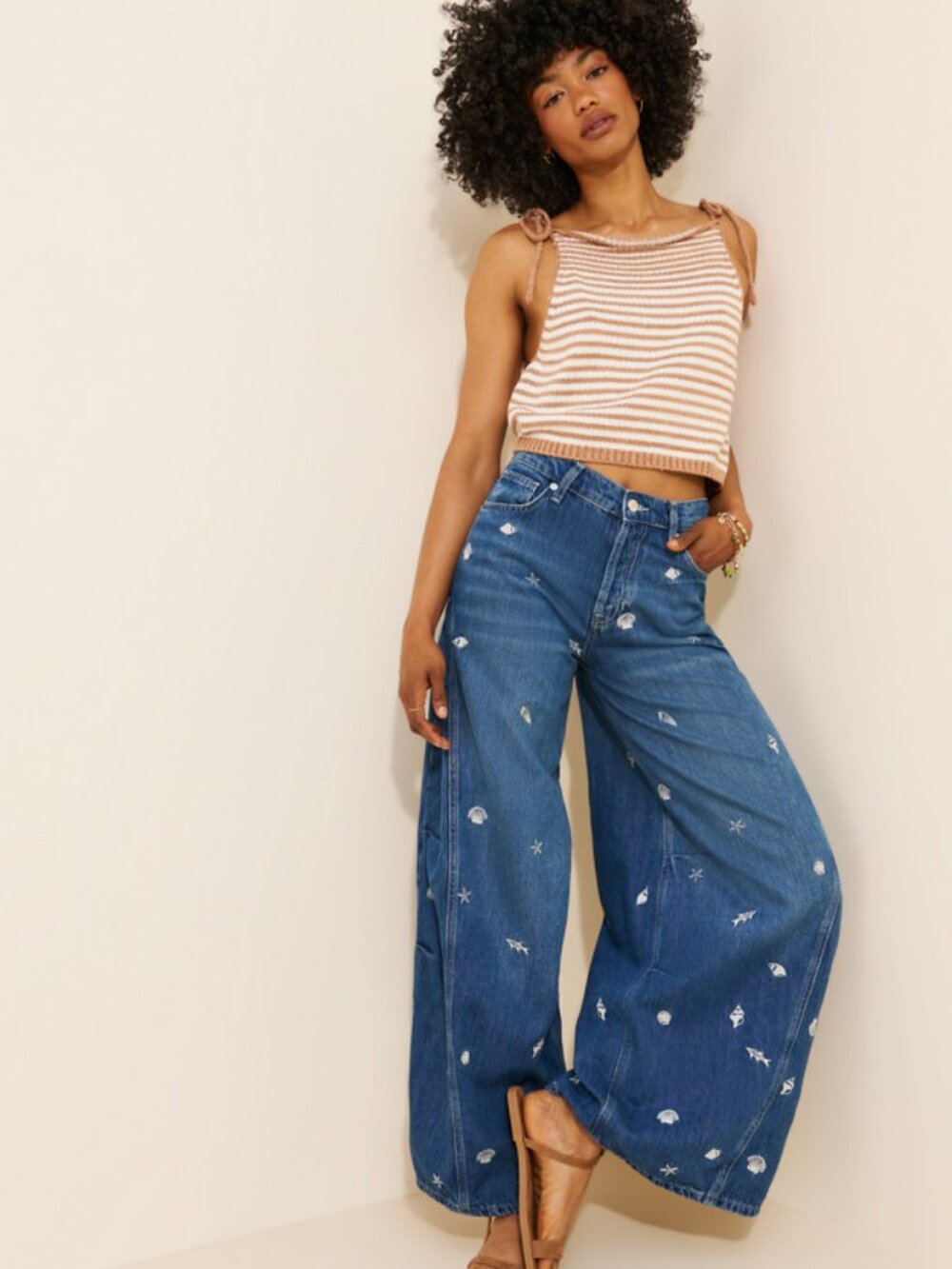 NWT FREE PEOPLE WE THE FREE WESTWARD EMBROIDERED JEANS